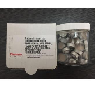 賽默飛 20mm開口蓋，帶PTFE/硅樹脂，100/包